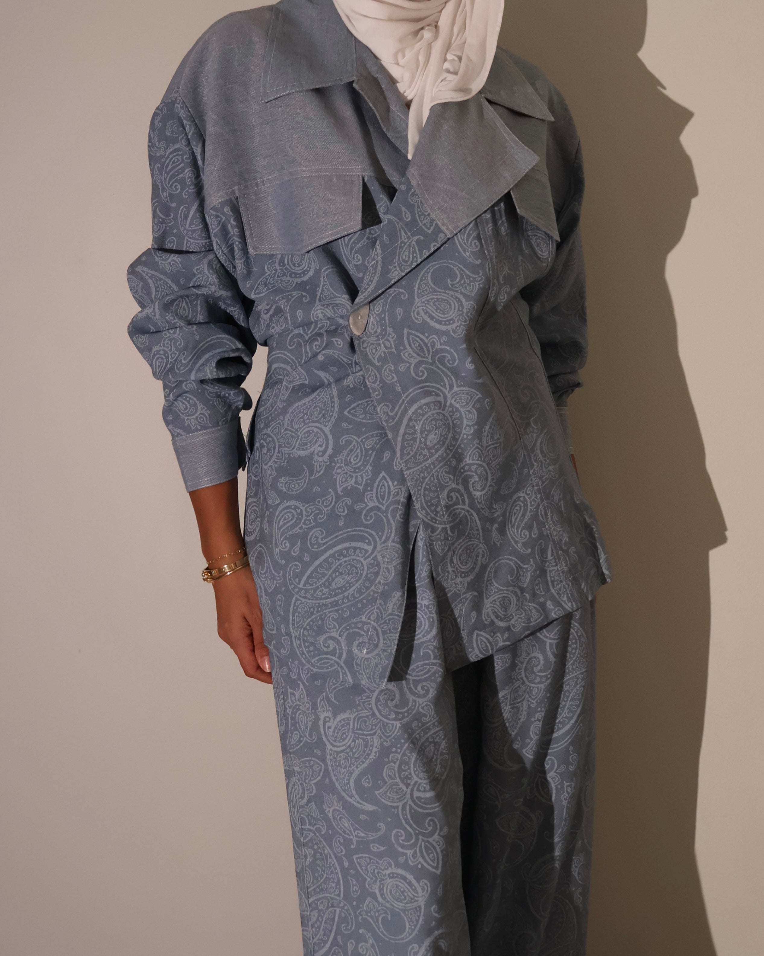 Linen Jeans Bandana Set