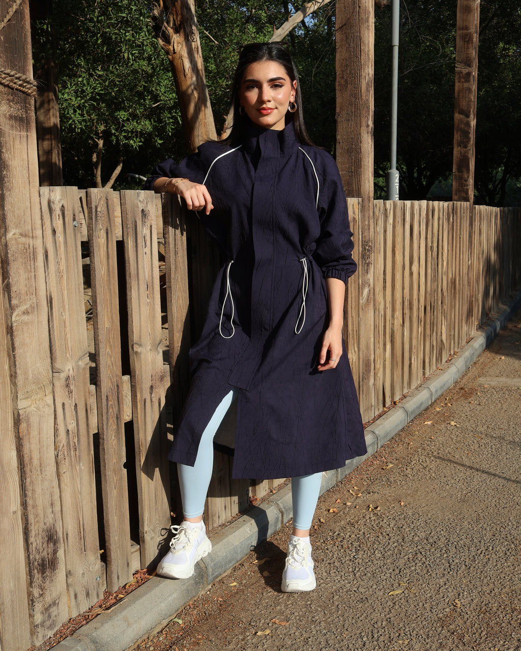 Navy Blue Long Cover Up