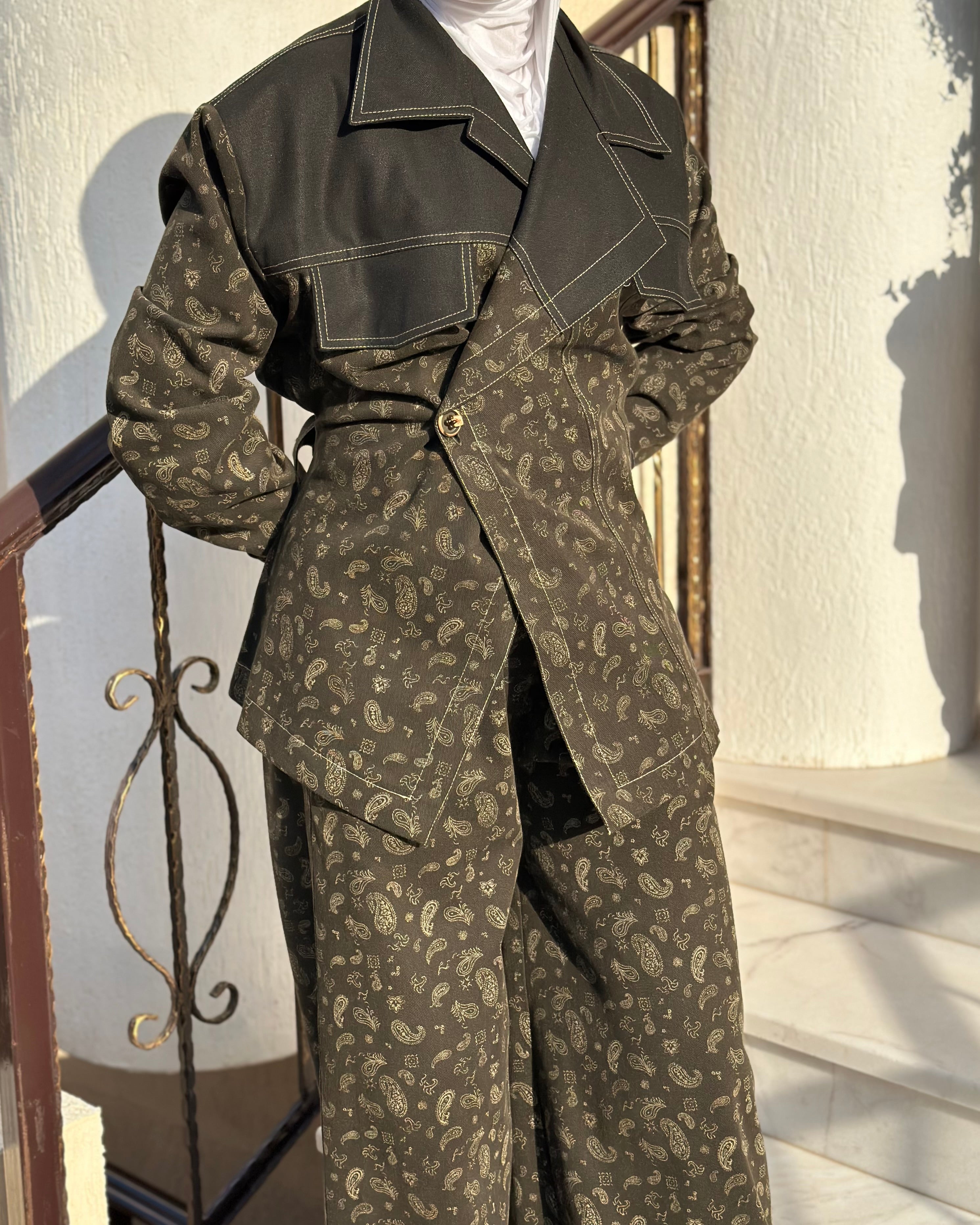 Dark Olive Bandana Set