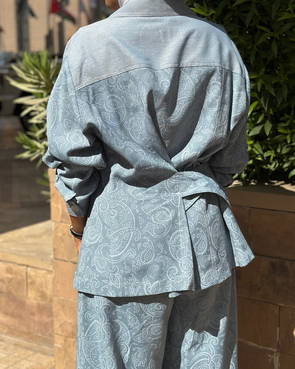 Linen Blue Jeans Bandana Set