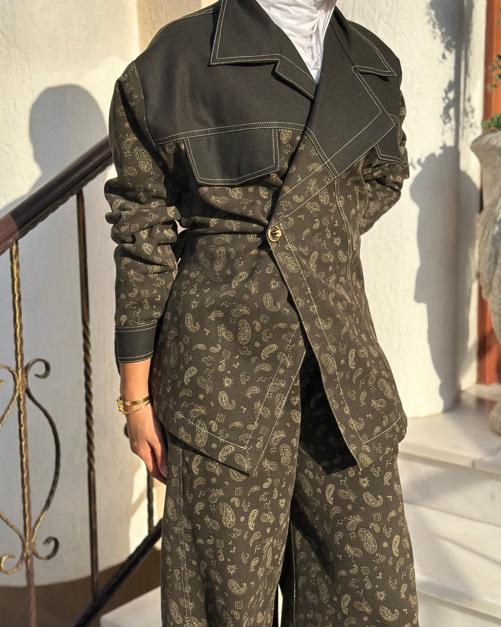 Dark Olive Bandana Set