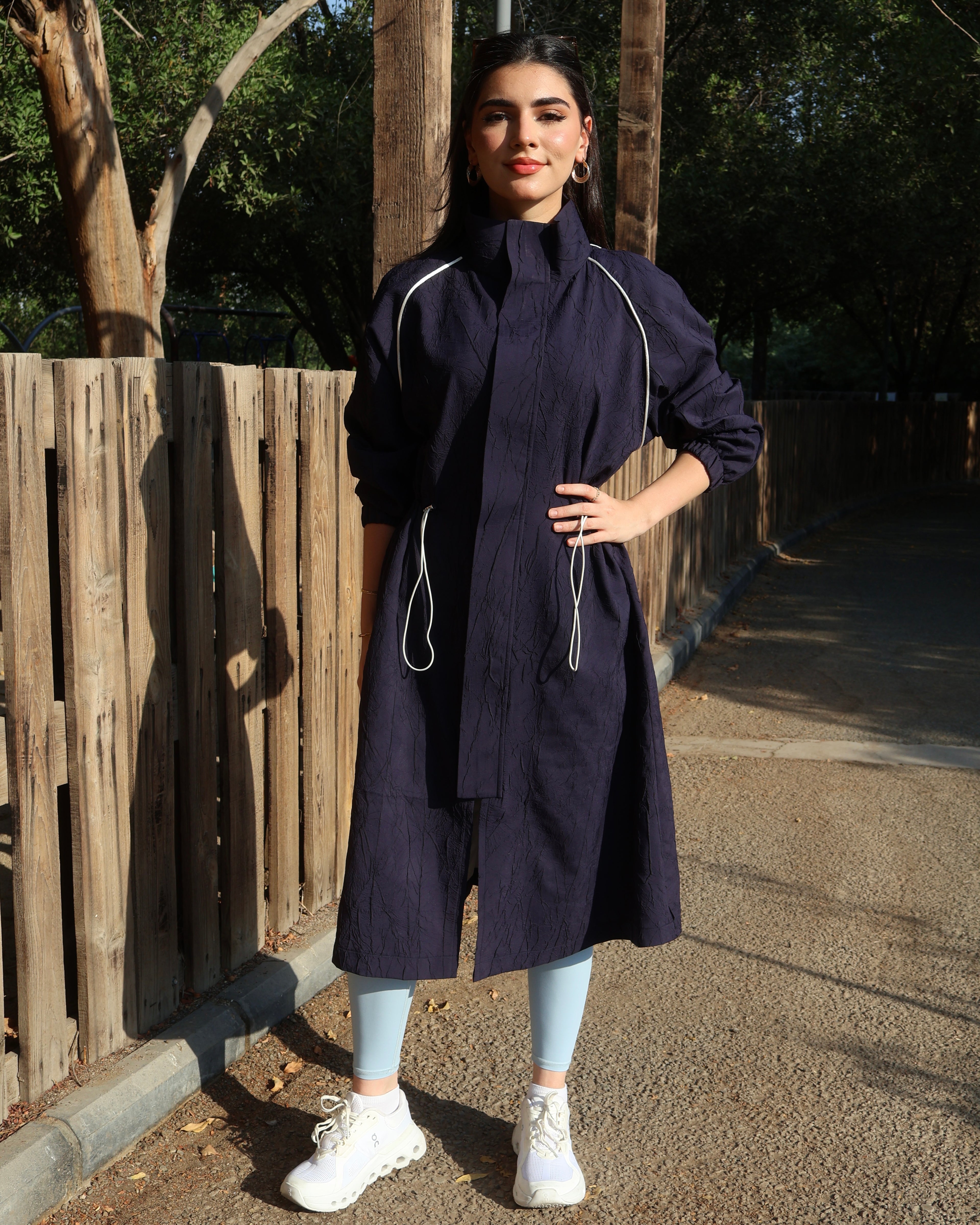 Navy Blue Long Cover Up