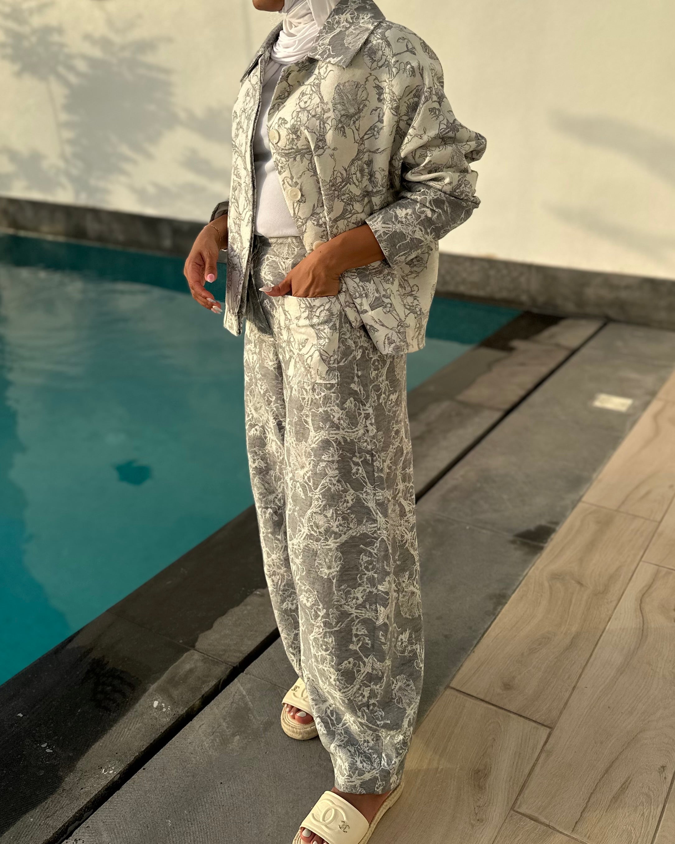 Summer Jeans Set (Light Grey)