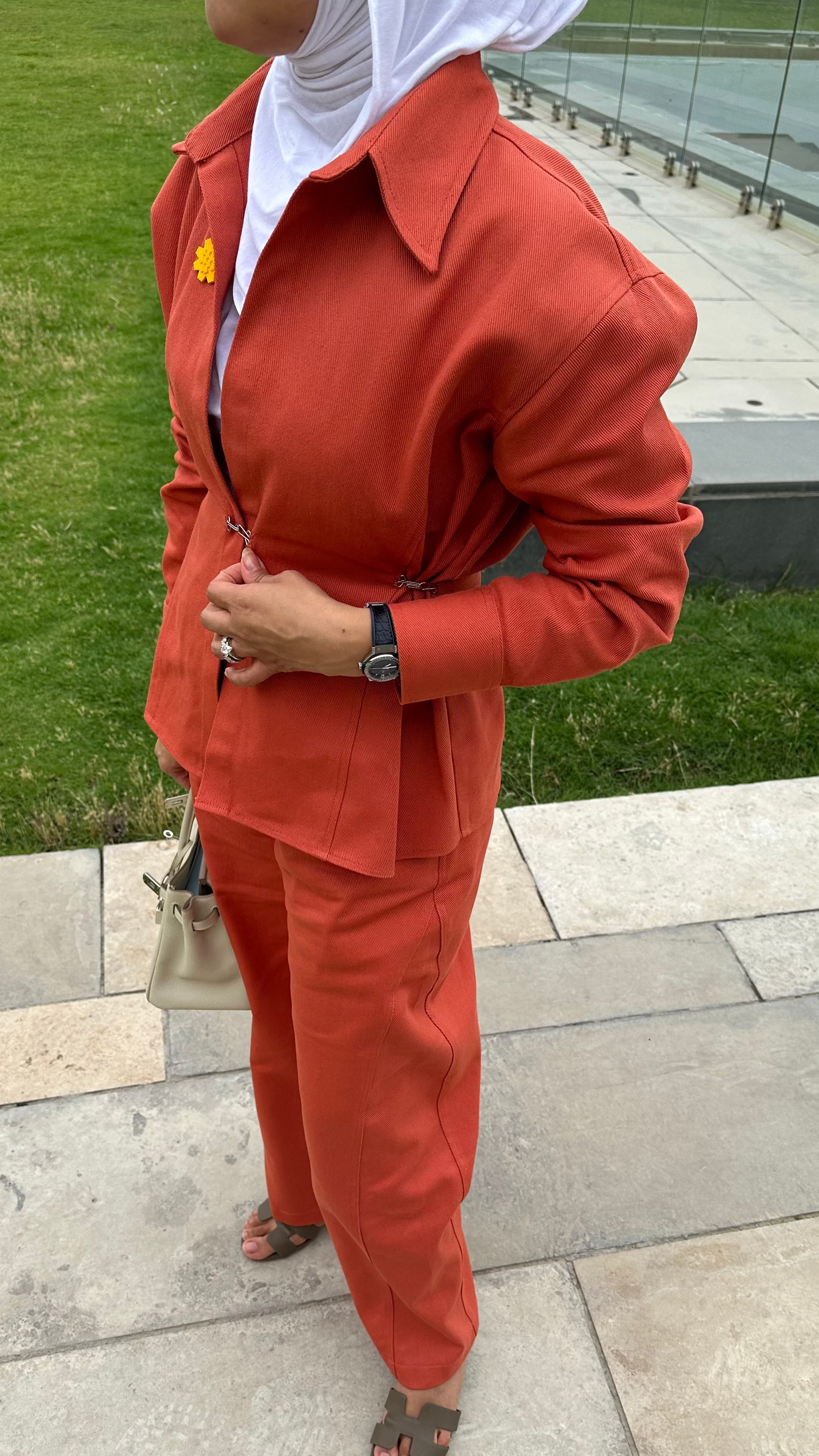Burnt Orange Jeans Set