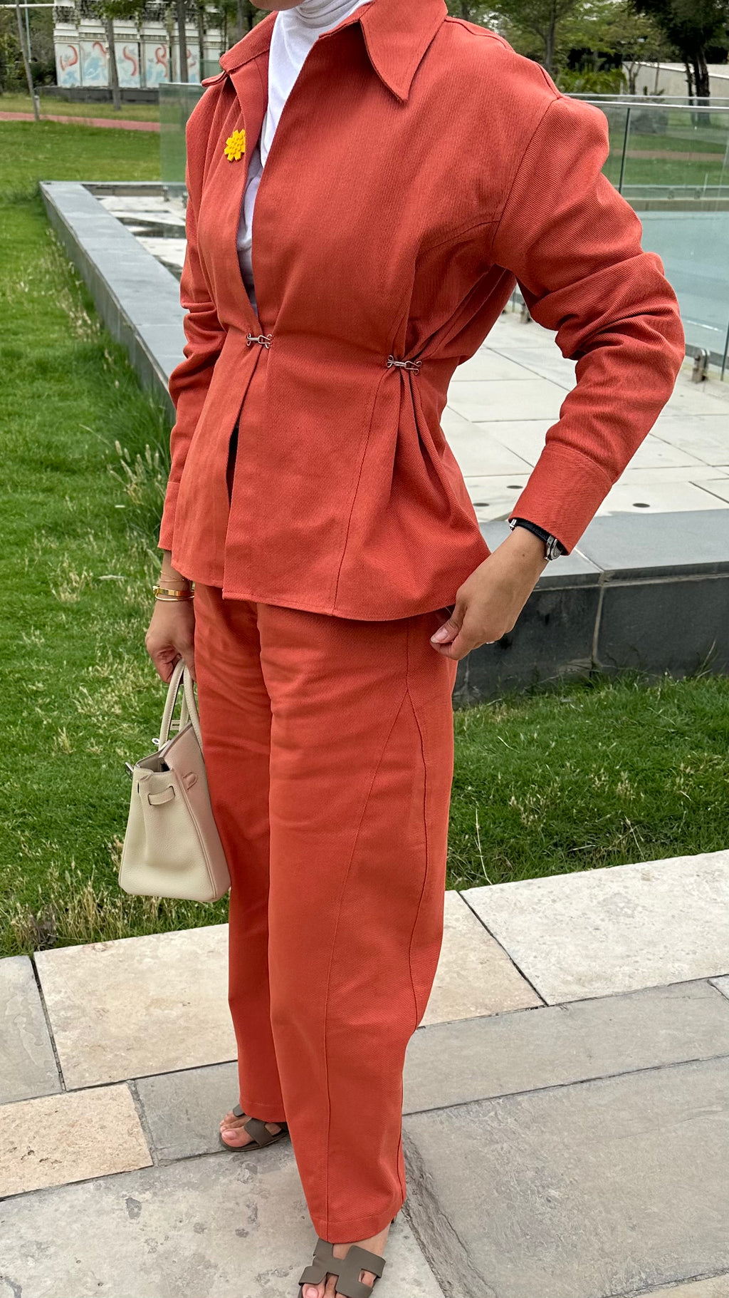 Burnt Orange Jeans Set