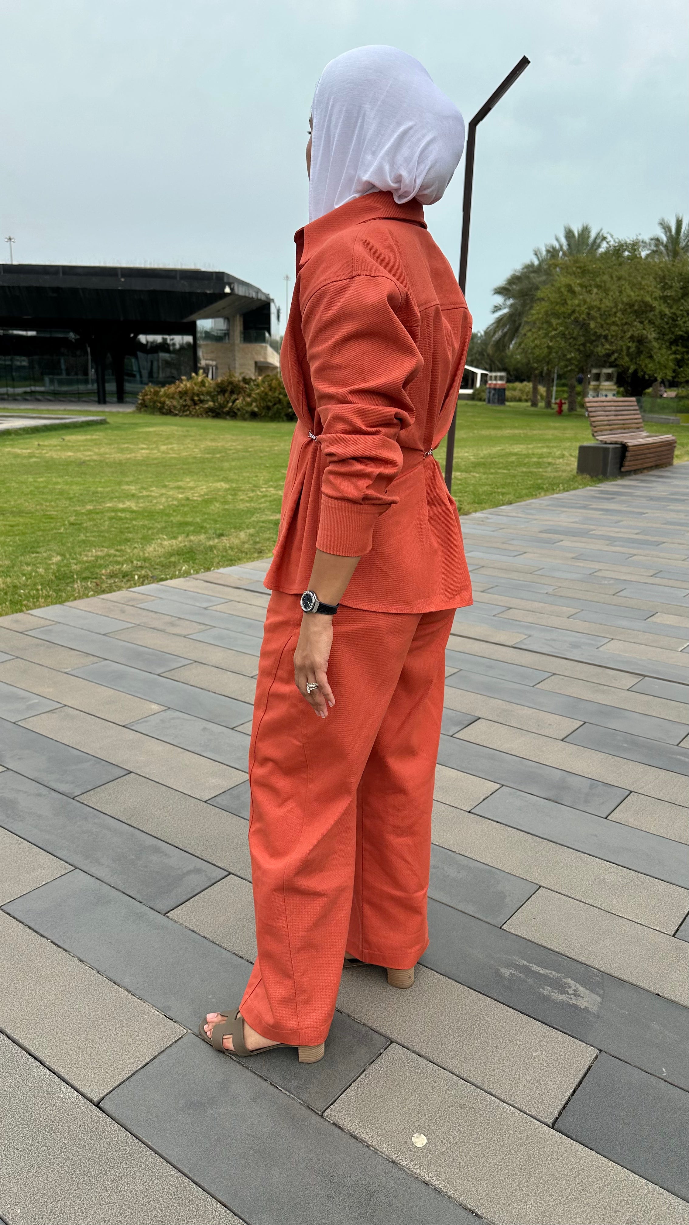 Burnt Orange Jeans Set